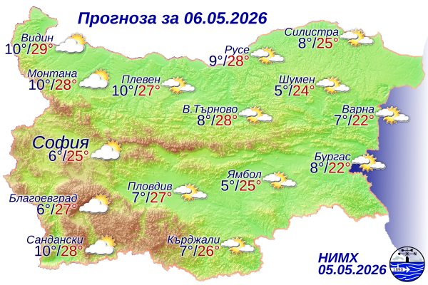 Ето какво ще бъде времето днес