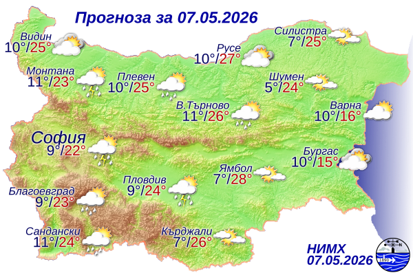 Ето какво ще бъде времето днес