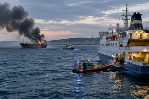 Maritime.bg: 18 моряци са евакуирани на ферибот край Бяла