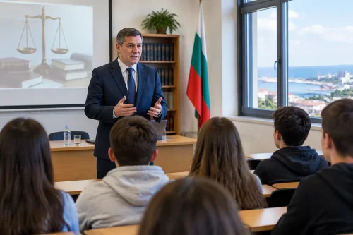 Прокурор Пламен Хараламбиев говори с ученици във Варна за закона