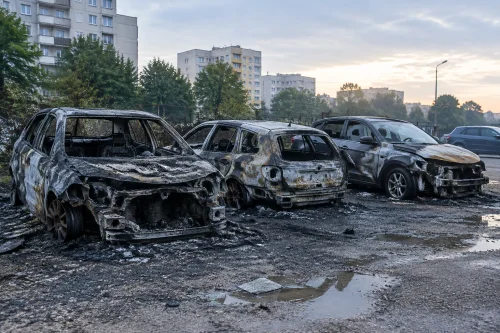 Три коли изгоряха на паркинг в Трошево, Варна
