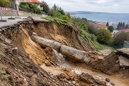 РДНСК-Варна посочи аварирал водопровод като причина за свлачище