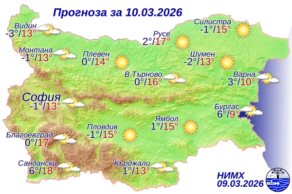 Ето какво ще бъде времето днес