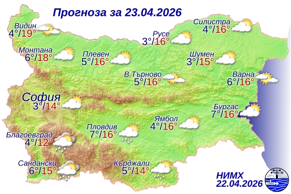 Ето какво ще бъде времето днес