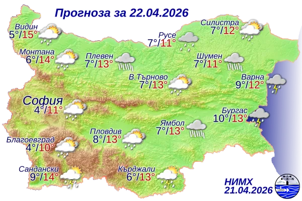 Ето какво ще бъде времето днес