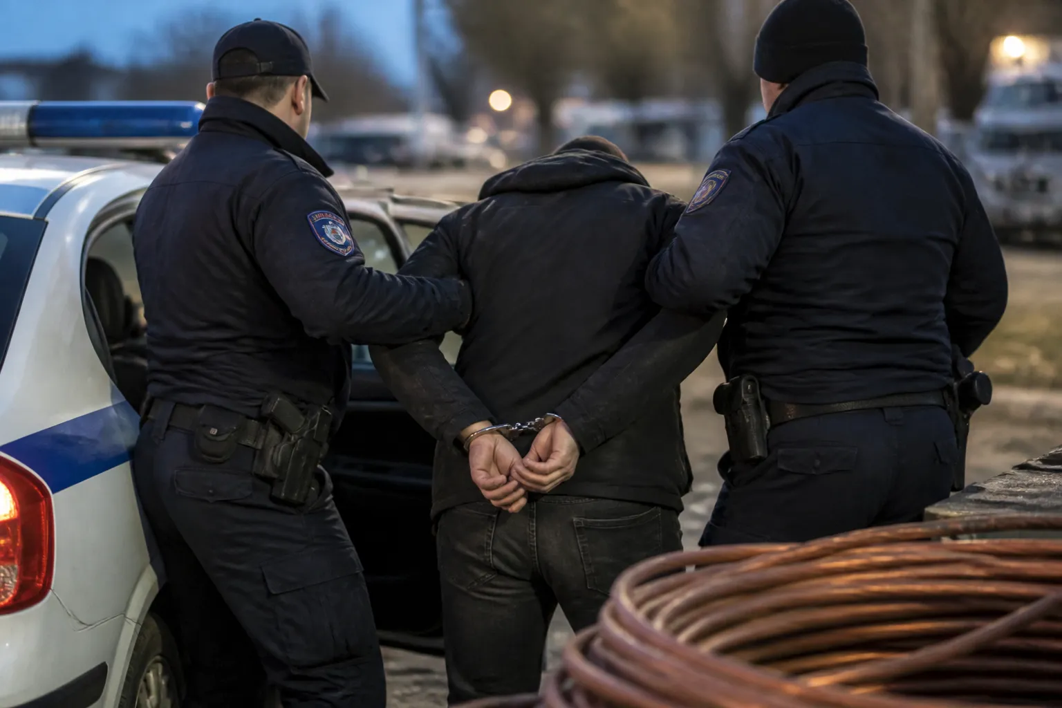 Полицията във Варна задържа 27-годишен при опит за кражба на меден кабел