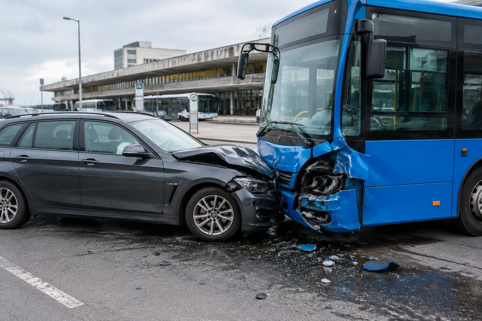 Автобус и кола се удариха до Автогарата във Варна