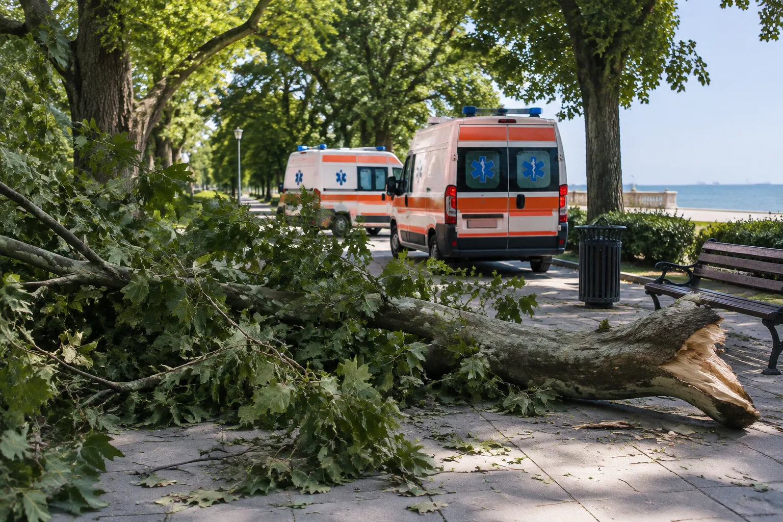 Клон от дърво рани двама в Морската градина във Варна
