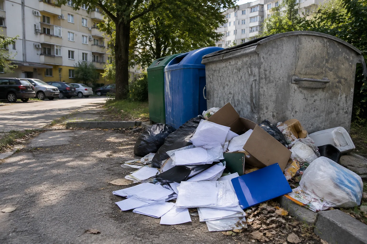 Жител на Варна сигнализира за изхвърлени документи в кв. „Чайка“