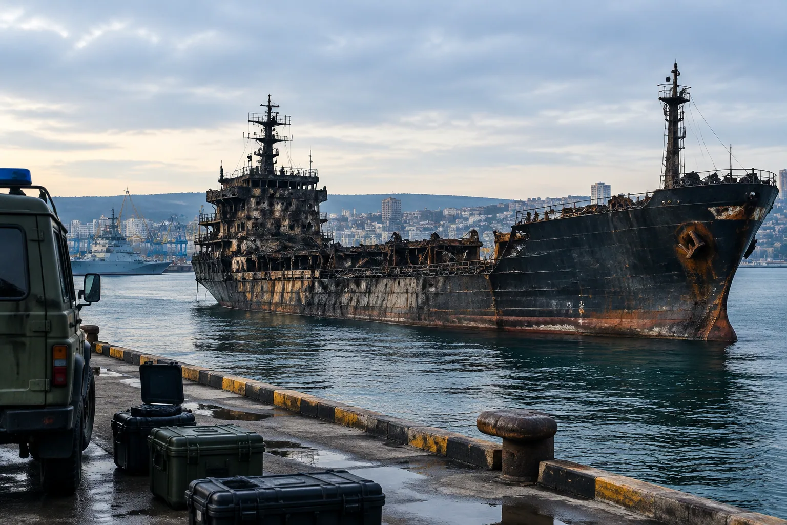 Военни огледаха атакуван кораб в Черно море